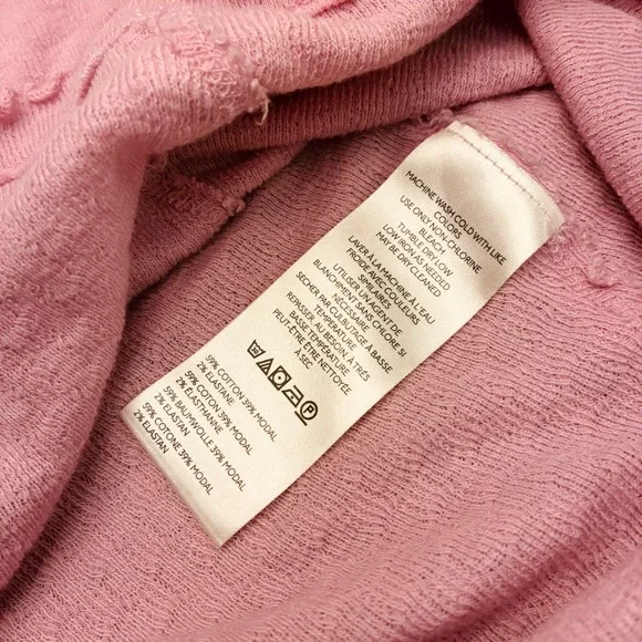 We The Free Women Cardigan Pink Cotton Blend Long Sleeve Button Ruffle Top Large - Picture 10 of 11